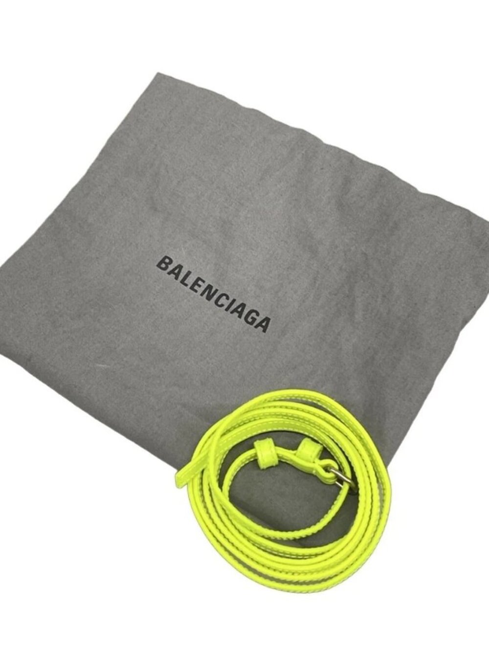 BALENCIAGA Hour Glass 637372 Yellow Green Leather Handbag - Picture 15 of 15